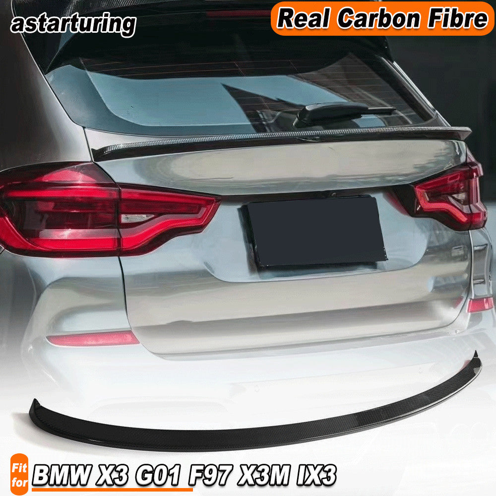 for BMW X3 G01 F97 X3M IX3 2018-2023 REAL Carbon Rear Roof Spoiler Window Wing