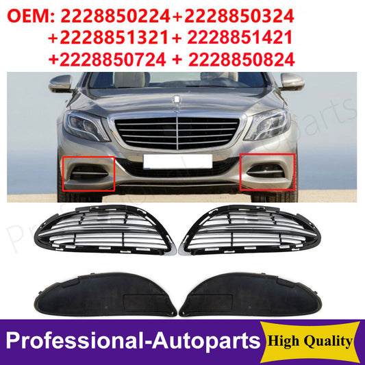 Set of 6PCSLeft+Right Fog Lamp Cover Grille Frame for Mercedes-Benz S-Class W222