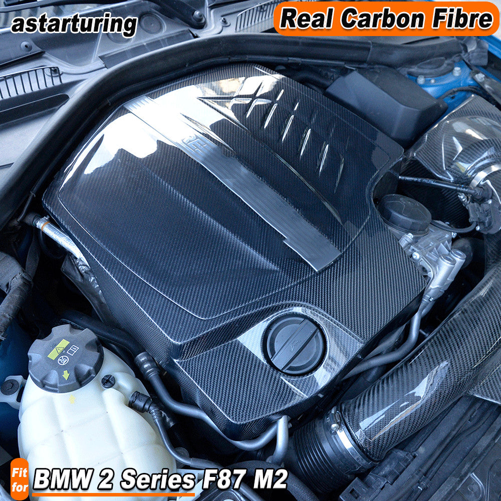 REAL CARBON Engine Cover Bonnets Fit for BMW 2 Series F87 M2 Base Coupe 2016-20