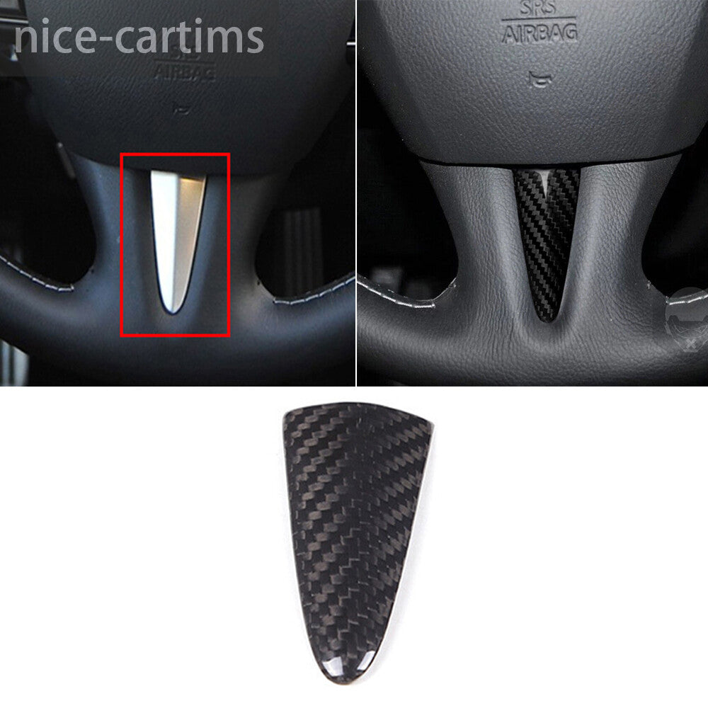 for Infiniti Q50 Q50L Q60 2014-17 Carbon Fiber Steering Wheel Center Panel Cover