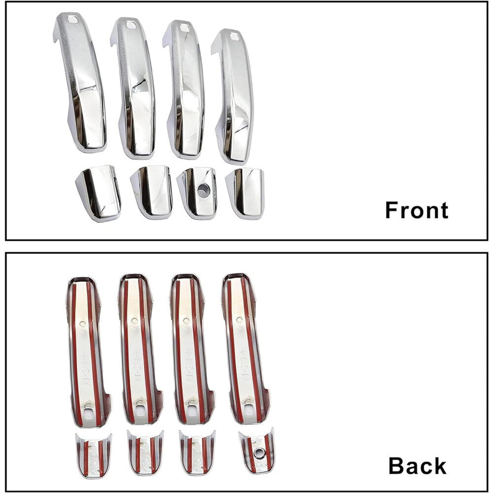 Chrome Door Handle Cover Set For 2020-21 for GMC for Sierra Chevy Silverado 1500 w/ for Smart