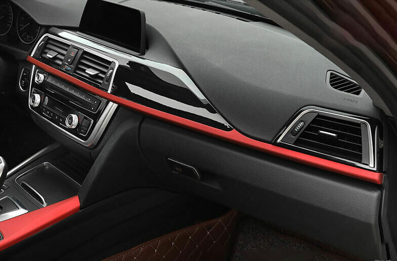 for BMW 3 4 Series GT 2014-2018 ABS Red Central Console Instrument Strip Trim 2P