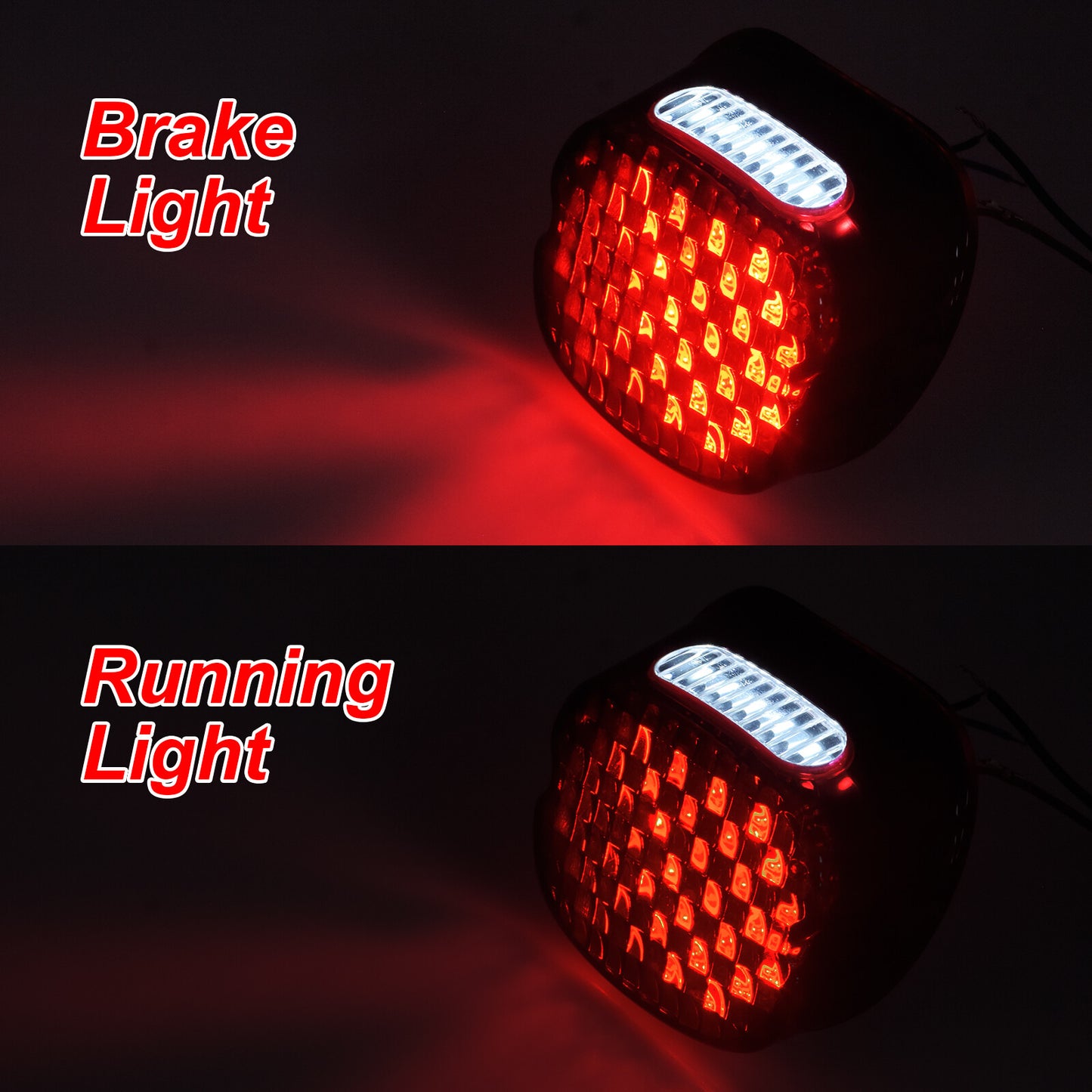 Red LED Rear Brake Tail Light for Harley Touring Dyna Softail Sportster 99-2017