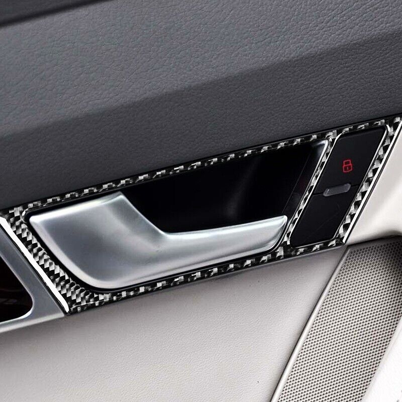Real Carbon Fiber Car Interior Door Handle Cover Trim for Audi for A6 S6 2005-2011