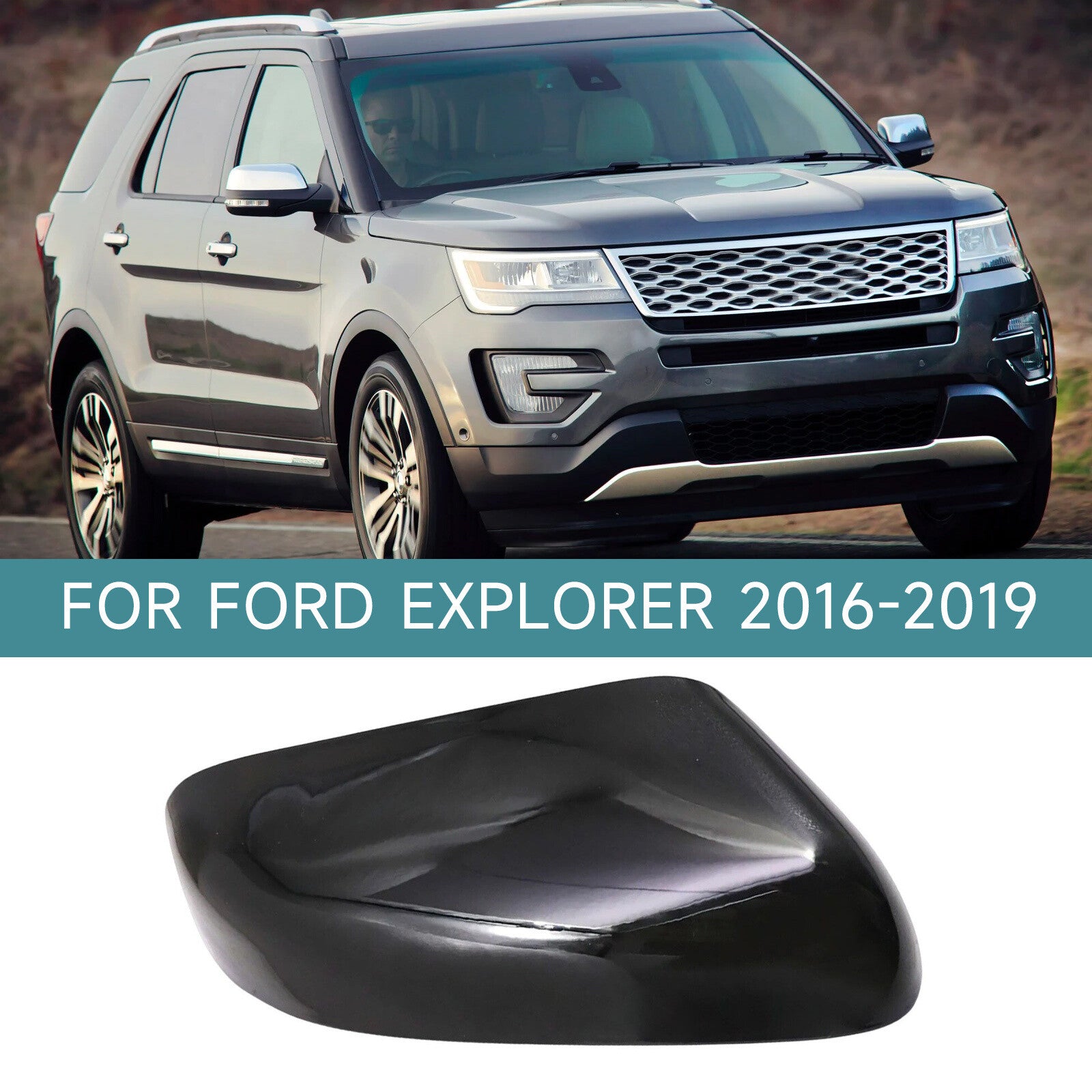 Passenger Right Side Mirror Cover Cap for Ford Explorer 2016-2019