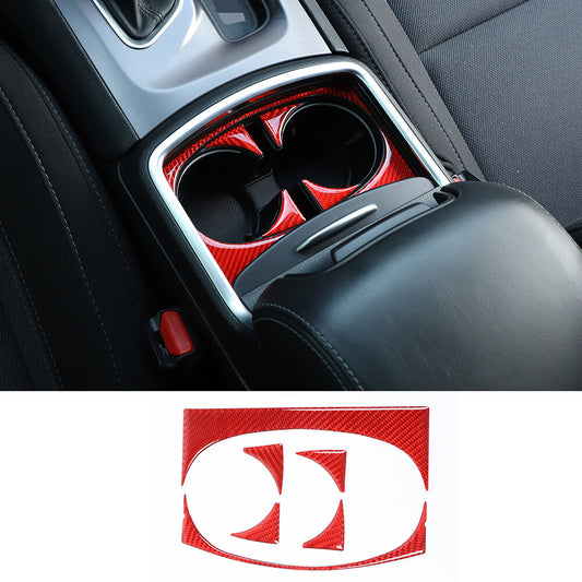 6¡Á Red Carbon Fiber Water Cup Holder Decorative Trim for Dodge Charger 2015-2022
