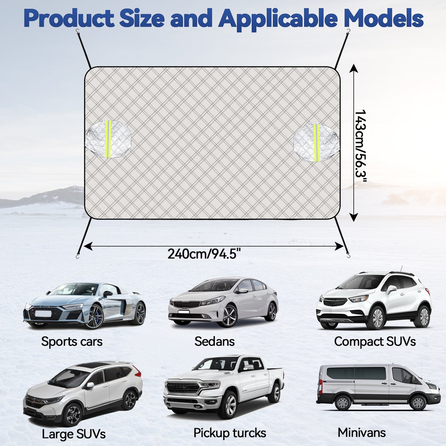 US CAR WINDSCREEN WINDSHIELD FROST SNOW ICE COVER SHIELD MIRROR WINDOW PROTECTOR