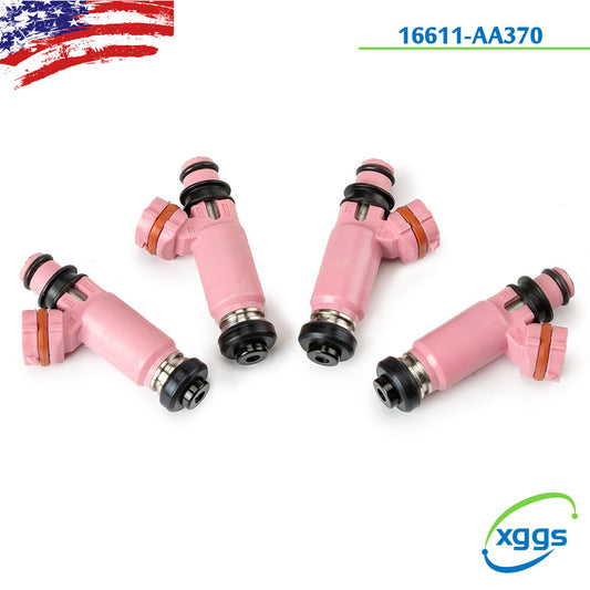 4 x New Pink 565cc Fuel Injectors for Subaru STI WRX Forester 16611-AA370