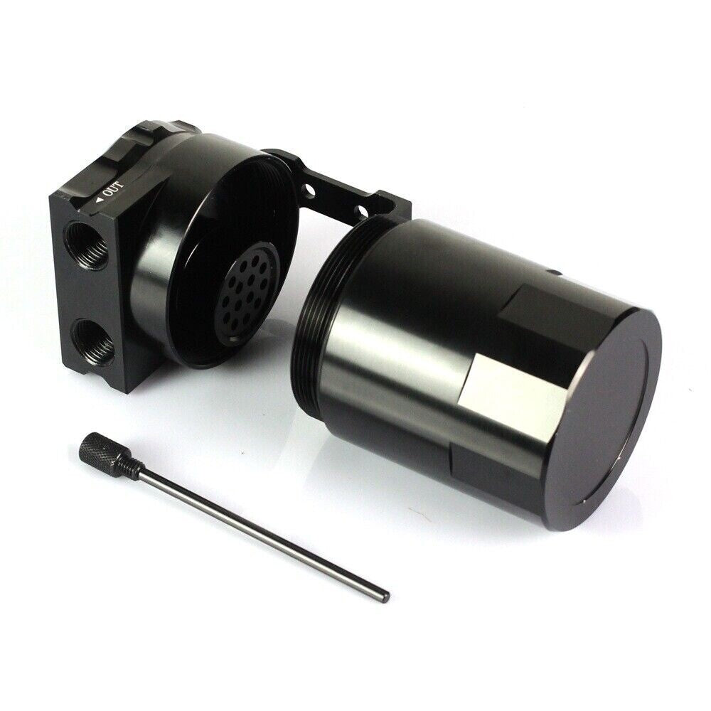 Black universal aluminum oil tank kit, reservoir, confusion tank, breather filter