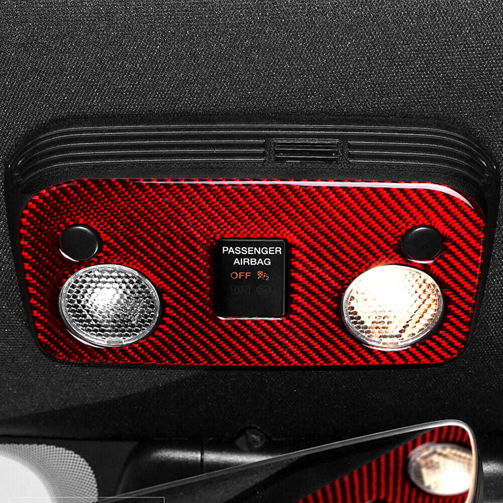 Carbon Fiber Reading Lamp Control Panel Trim Sticker Auto for Ford for Mustang 15-19