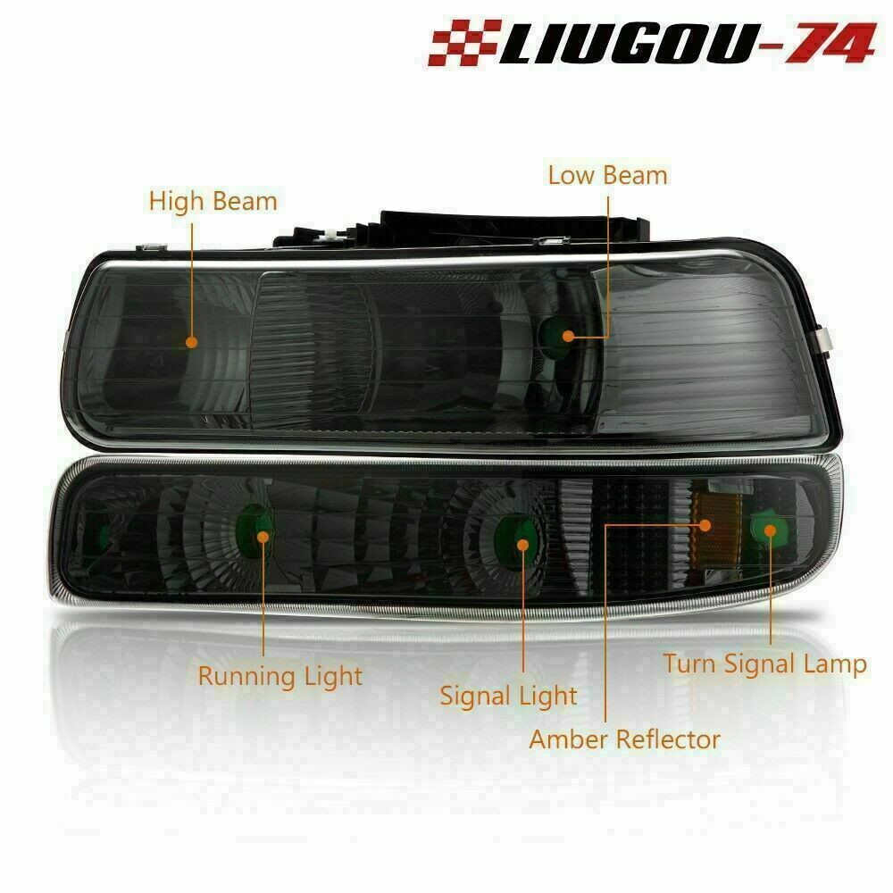 2 pieces fit 99-02 Silverado 00-06 Tahoe Suburban headlights/bumpers (USA)