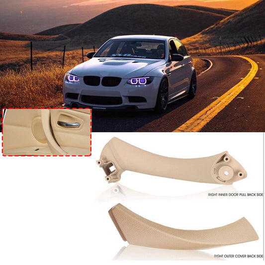 Beige inner left side + outer door panel handle pull edge cover for BMW E90 328i