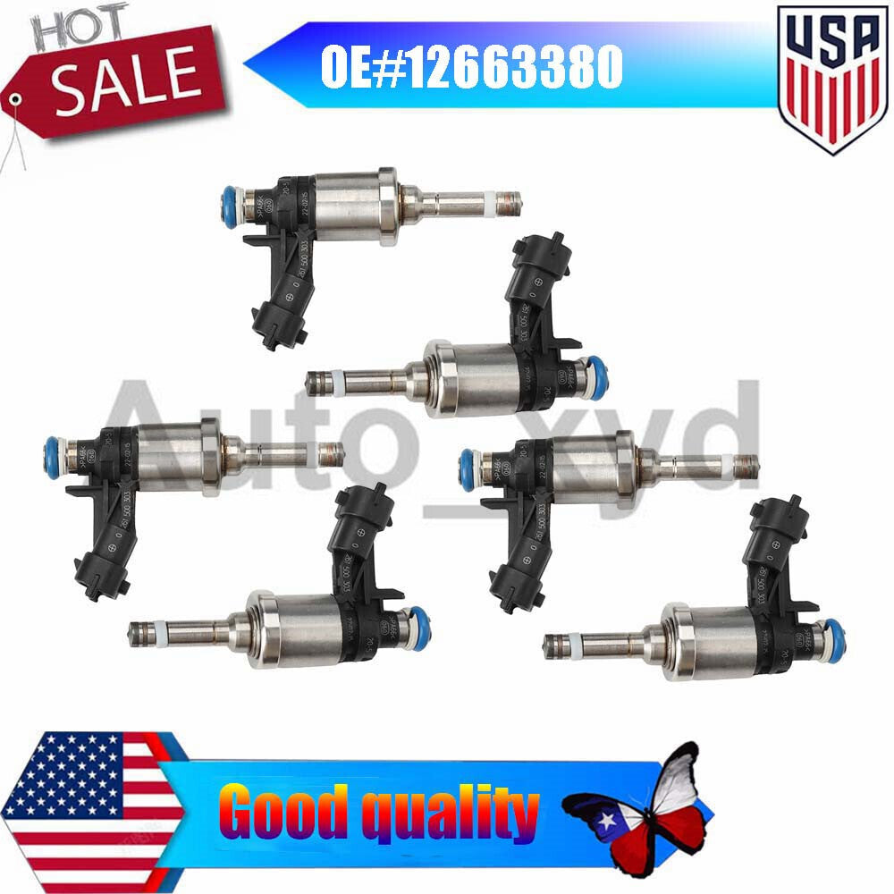 6x 12663380 fuel injectors for Buick Enclave, for Chevrolet Traverse, for GMC , Acadia 12-17