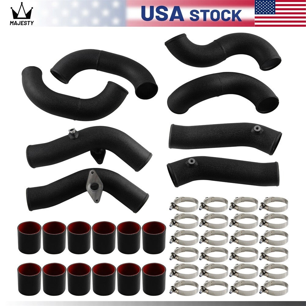 Turbo Intercooler 70mm Piping Kit for Nissan GT-R R35 VR38DET VR38 09-15 Black
