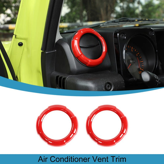 Red ABS Air Conditioner Vent Outlet Cover Trim Rings for Suzuki for Jimny 2019-2023