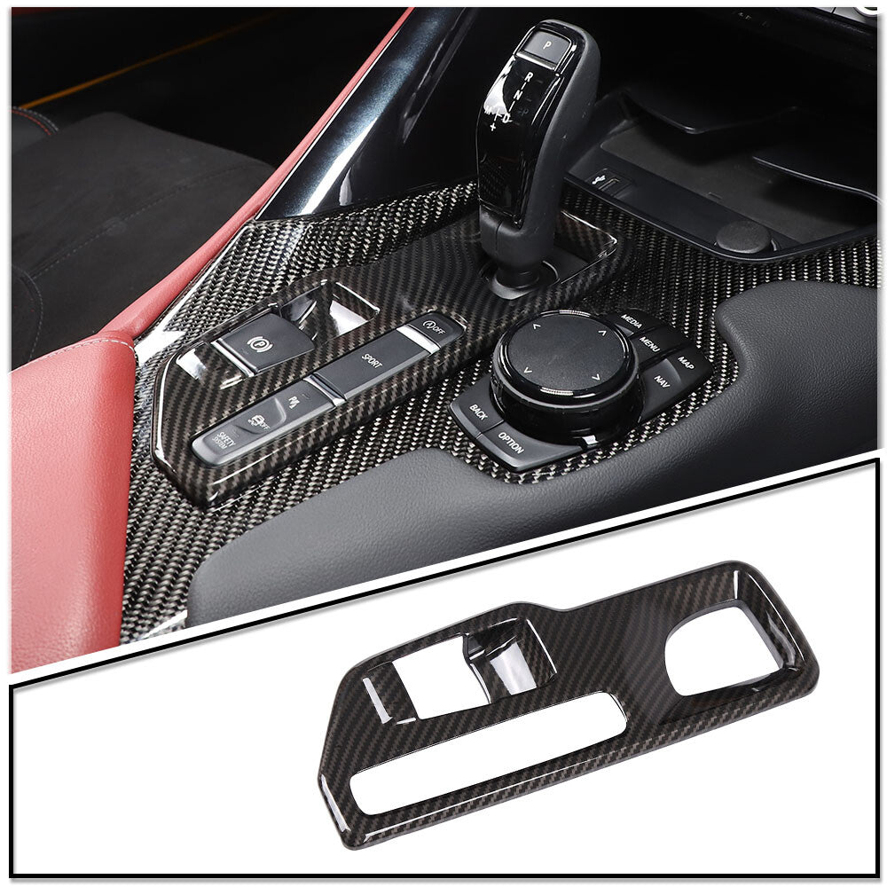 LHD carbon fiber steel for seat adjustment buttons decorative trim for Toyota Supra