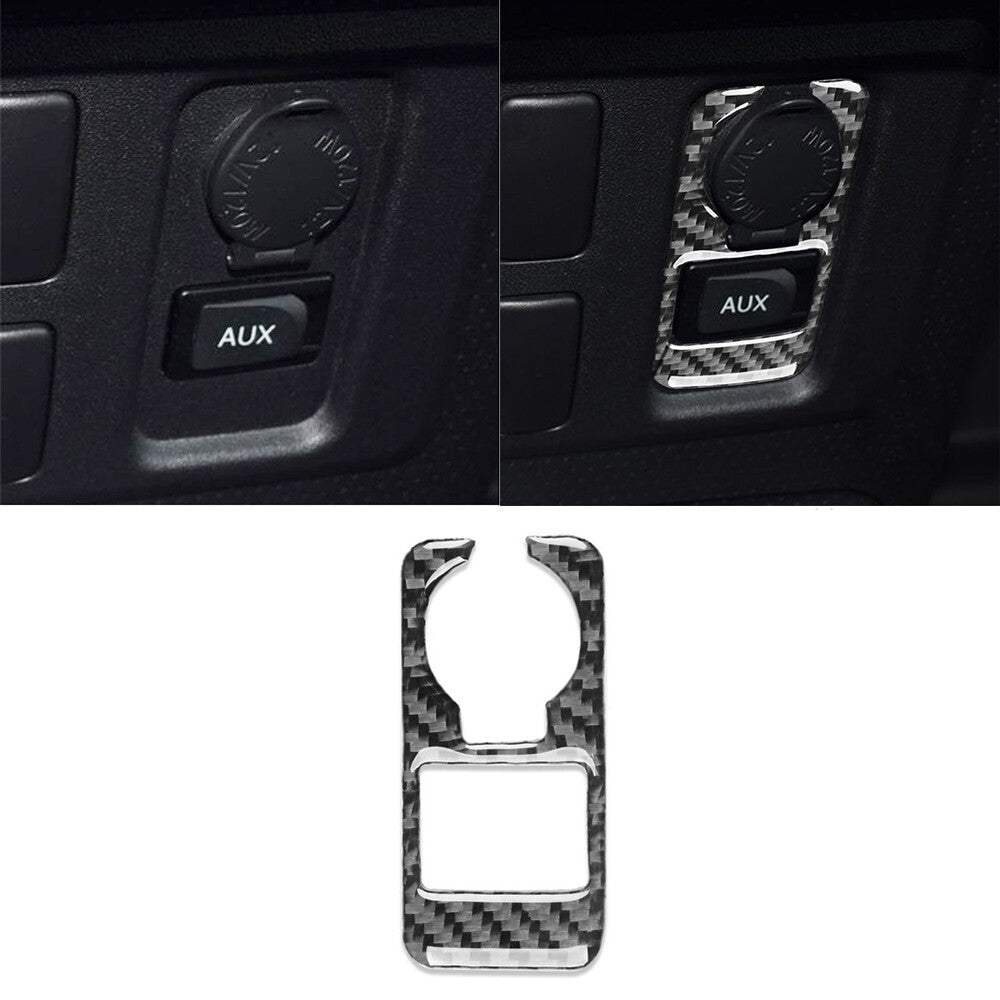 Carbon Fiber Interior AUX Power Outlet Switch Trim For Toyot@ FJ Cruiser 2007-21