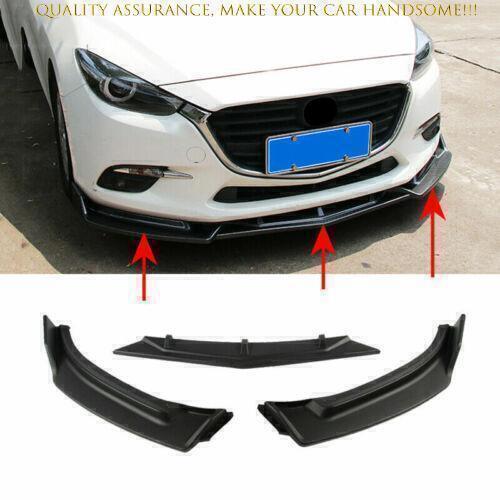 for Mazda 3 Axela 17-2018 Bright Black ABS Front Bumper Lip Spoiler Bodykit Trim
