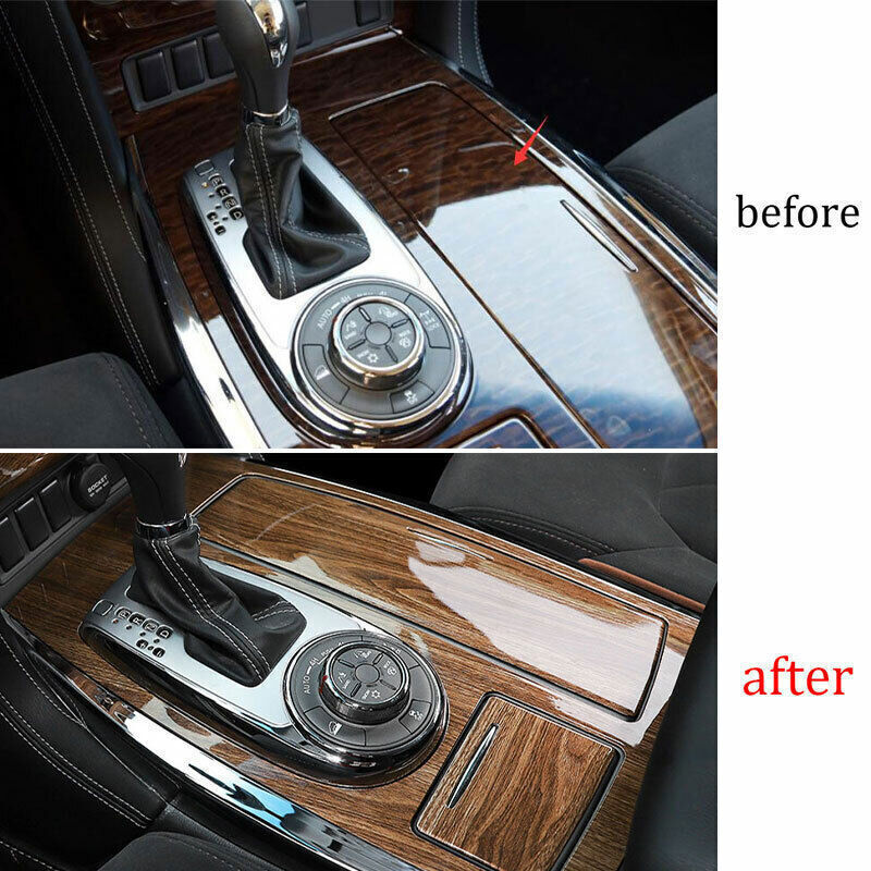 Console Gear Shift Frame Cover Trim Fit for Nissan Armada Y62 2017-20 Wood Grain