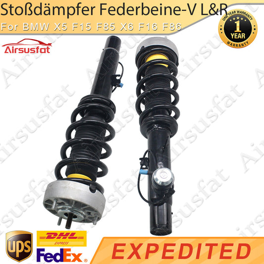 2x for BMW X5 F15 F85 X6 F16 F86 13-18 front LR shock absorber struts with EDC