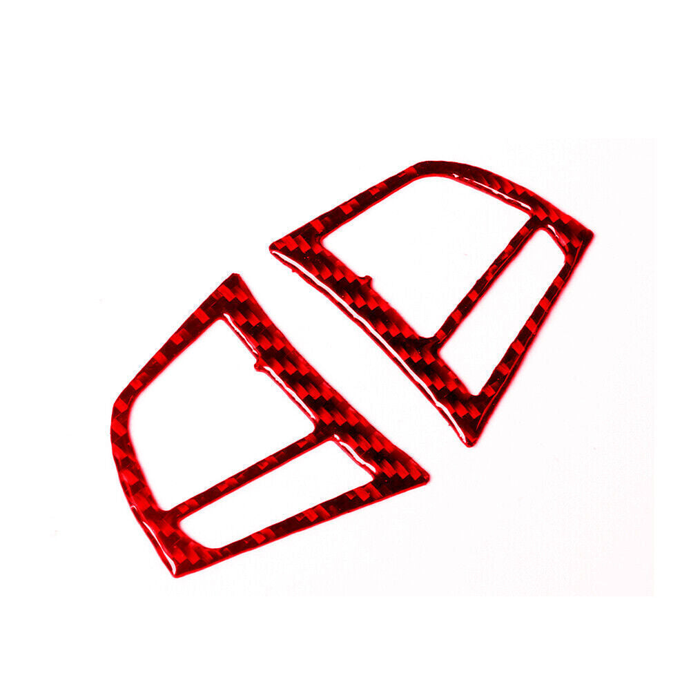 2x red carbon fiber steering wheel button trim for BMW 6 Series F12 F13 2011-2018