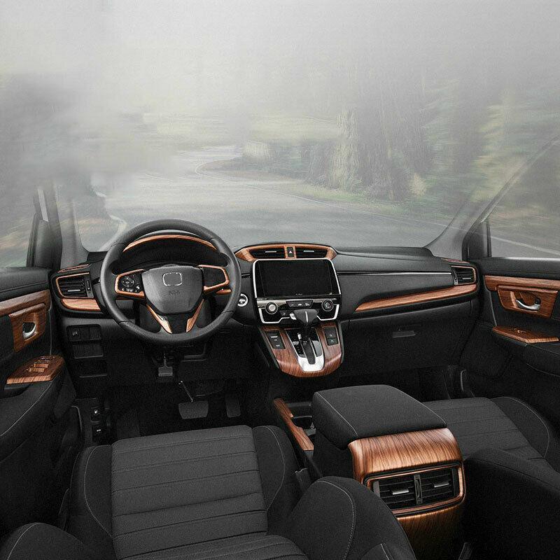 for Honda CR-V 2017-2021 Interior Door Handle Cover Trim 4PCS Wood Grain Look