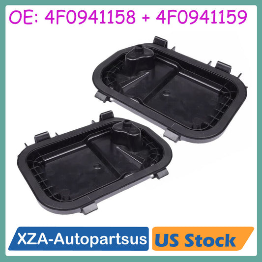 Pair LR Headlight Cover Cap Set For 2005-11 for Audi for A6 Quattro S6 4F0941158 Black