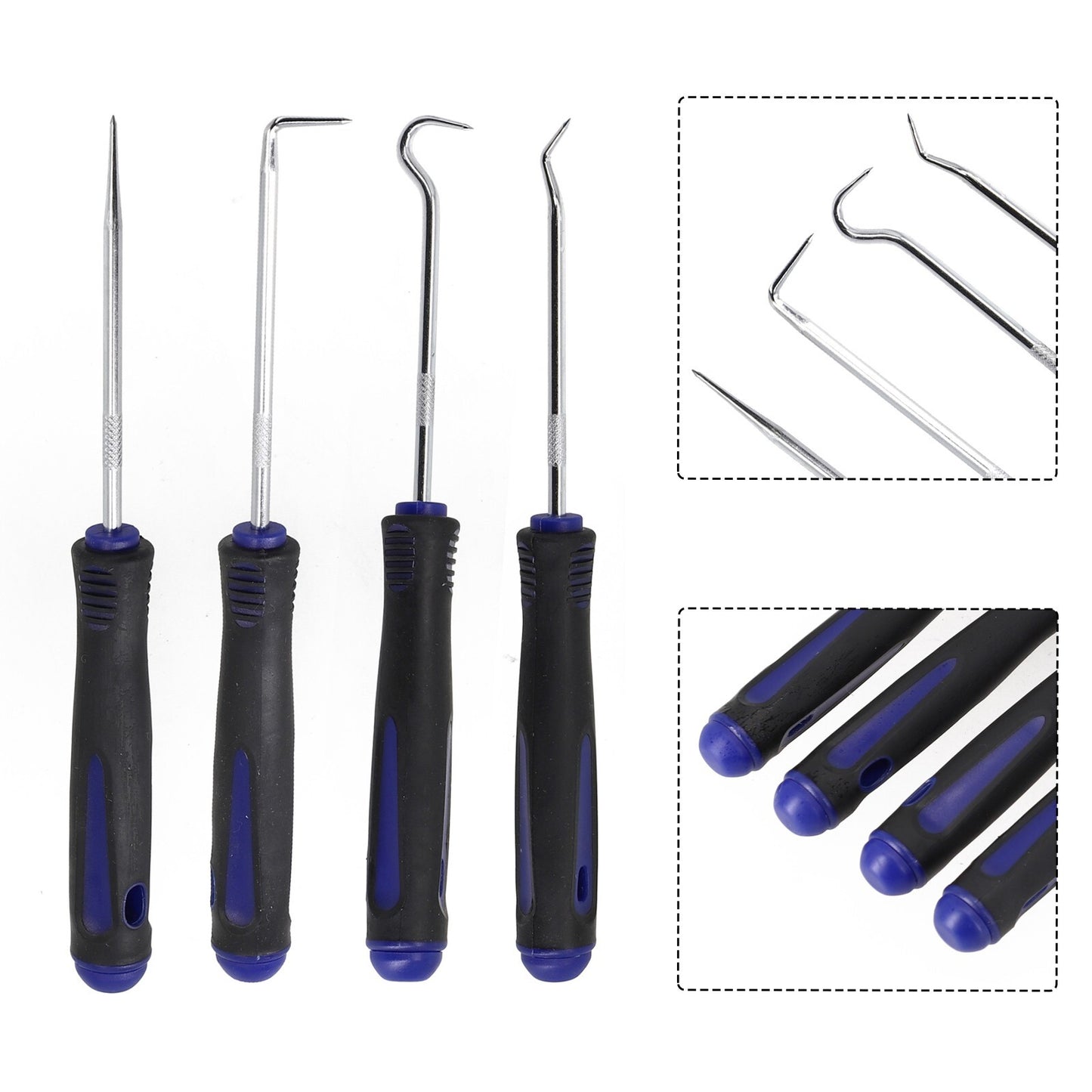 Heavy-duty 4-piece hook and pick-and-place kit for automotive oil seals or gaskets.