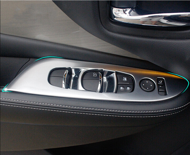 for Nissan Murano 2015-2024 Inner Window Switch Panel Cover Trim Matte silver 4X