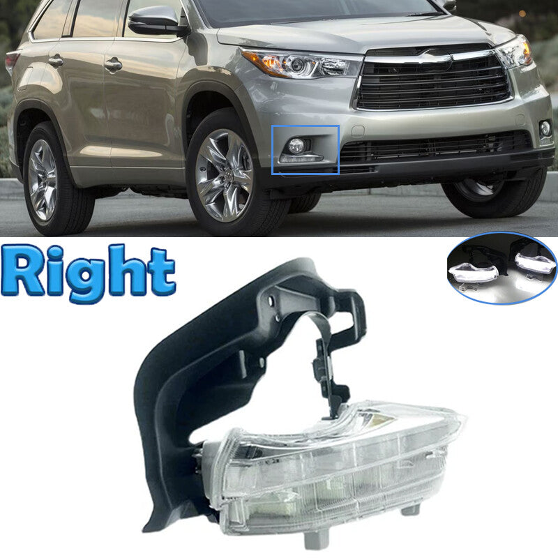 Right LED FogLight Daytime Running Light DRL for Toyota Highlander 2014-2016