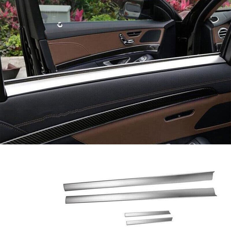 Fit for Benz S-Class W222 2014-2020 Silver Steel Car Window Interior Strip Decor