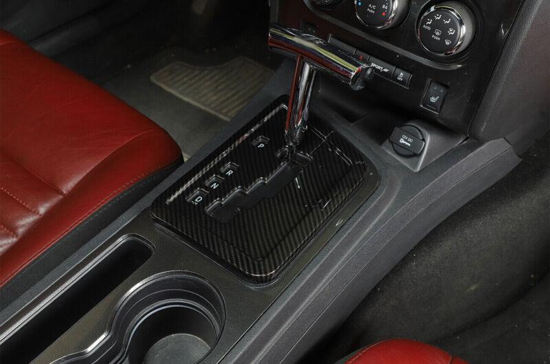for Dodge for Challenger 2009-2014 Carbon Fiber Middle Console Gear Shift Panel Trim