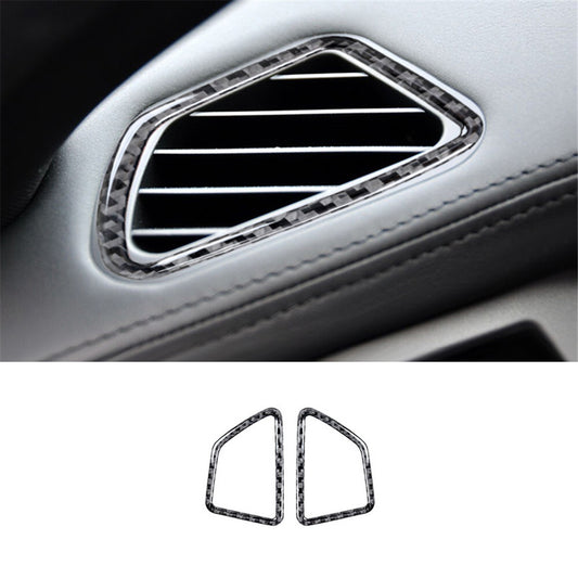 2Pcs Carbon Fiber Defogger Vent Frame Cover Trim for BMW X5 E70 X6 E71 2008-2013