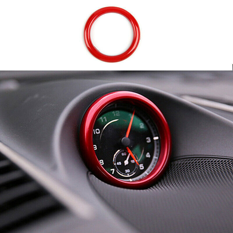 Red Central Console Clock Ring Cover Fit for Porsche MACAN 2014-2020