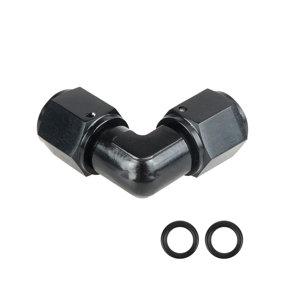 Female 6AN to Female 6AN 90 Degree Swivel Coupler Union Fitting Adapter Aluminum