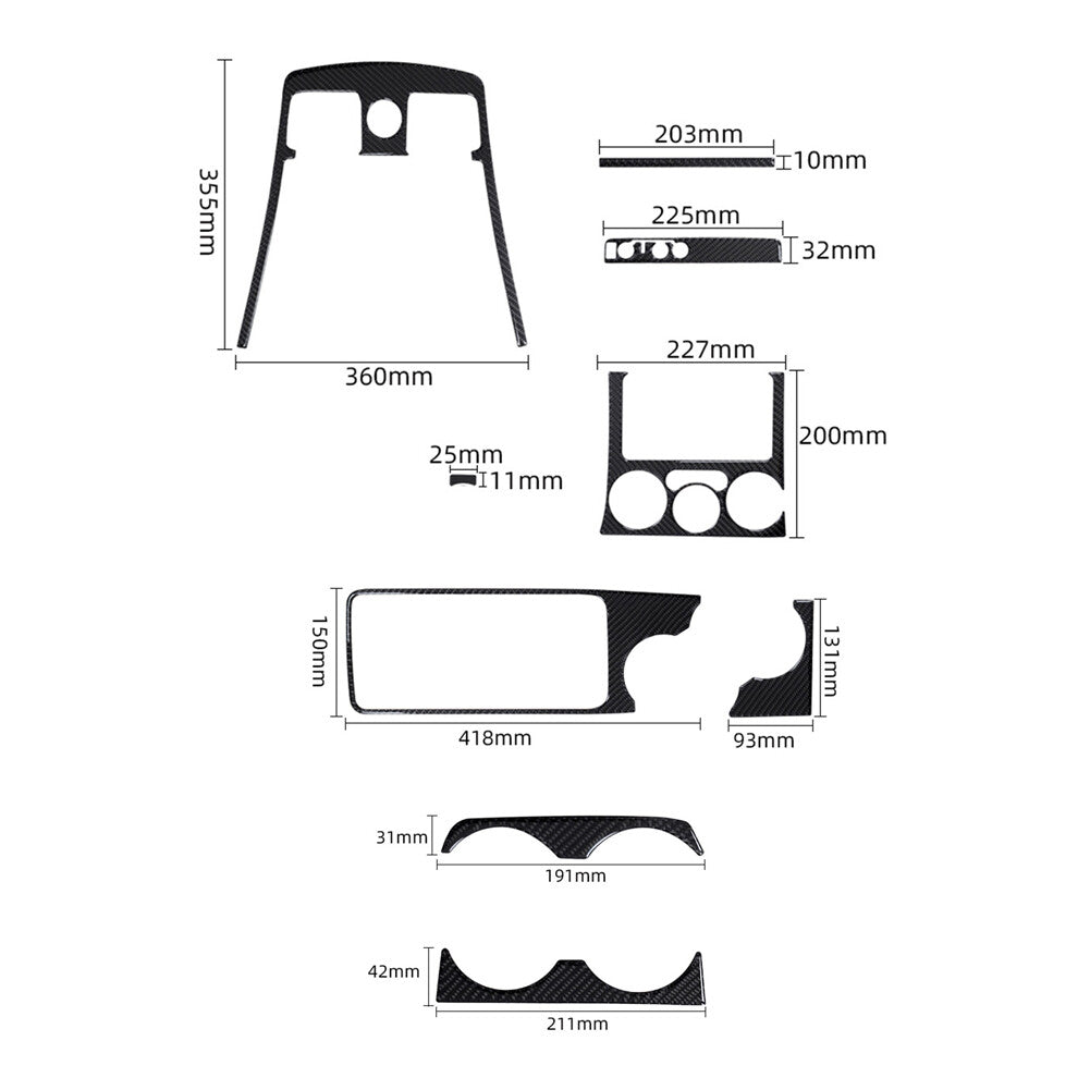 9Pcs Carbon Fiber Center Console 4WD Cover Kit For Colorado 2004-12/ for Canyon 05-12