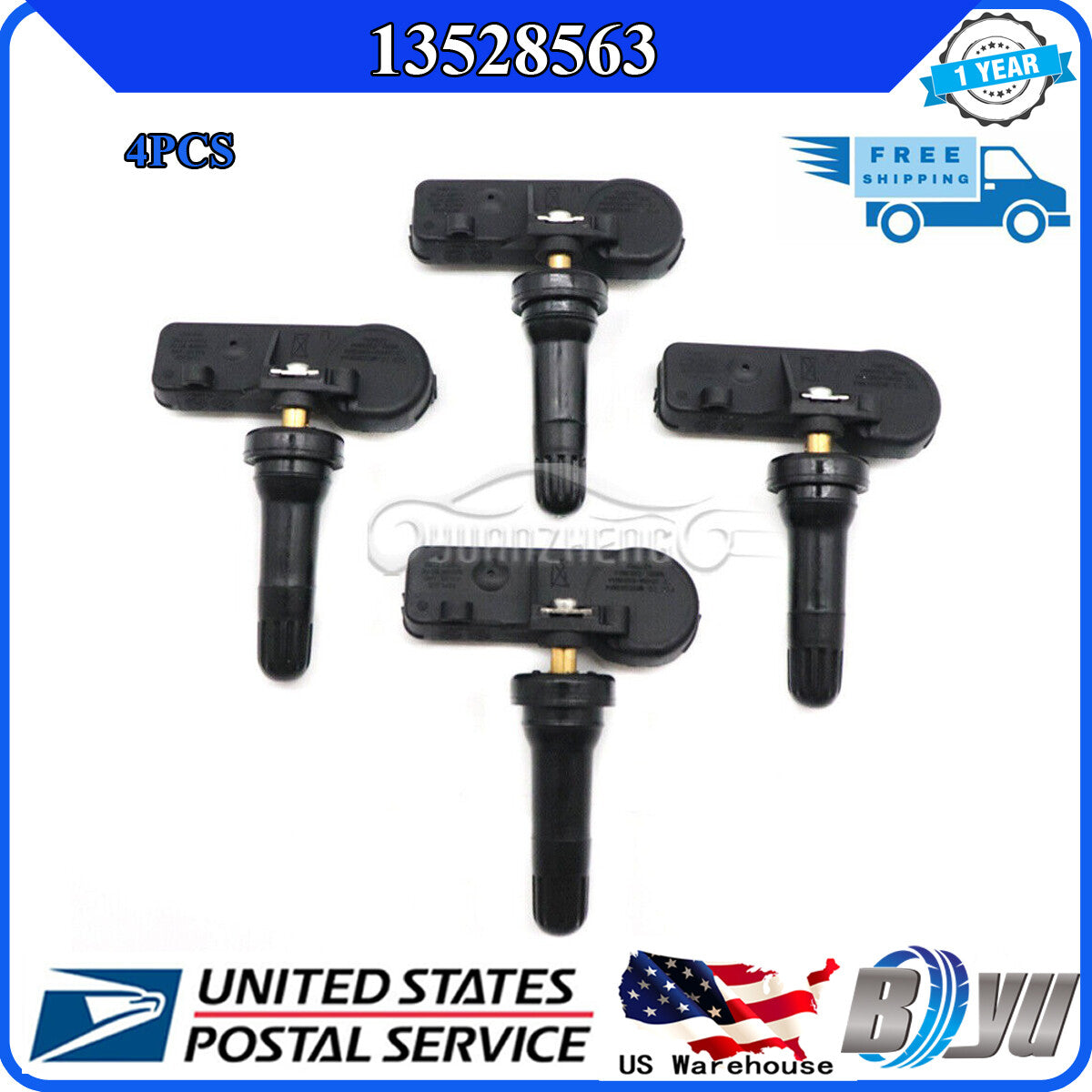 Package of 4 x Tire Pressure Sensors (TPMS) for 2019-2021 Silverado for Sierra 1500 13528563