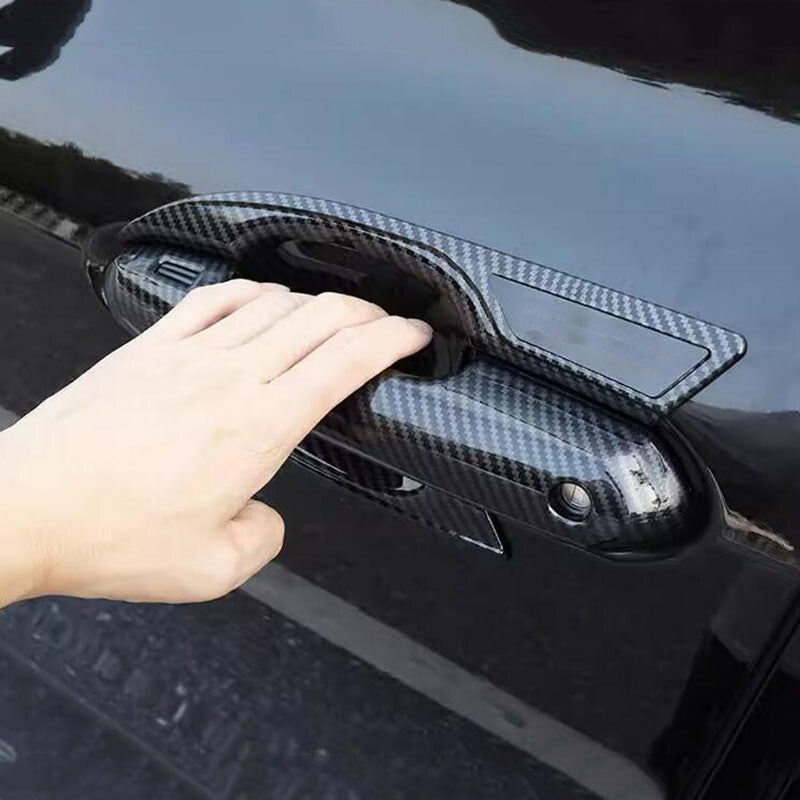 4pcs Carbon Fiber ABS Side Door Handle Covers Trim for Toyota Highlander 2021-23