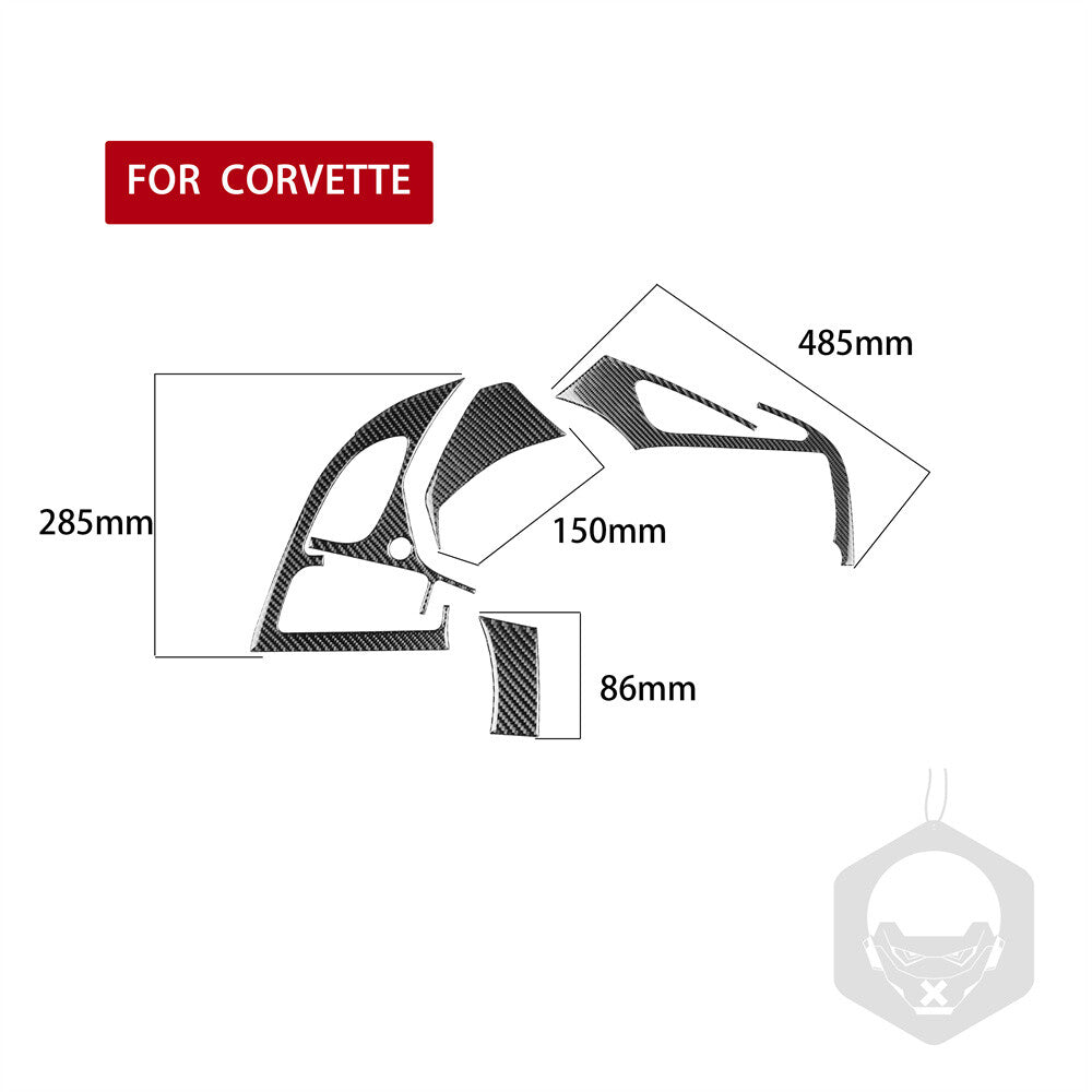 4Pcs Carbon Fiber Dashboard Air Vent Outlet Panel Trim for Corvette C7 2014-2019