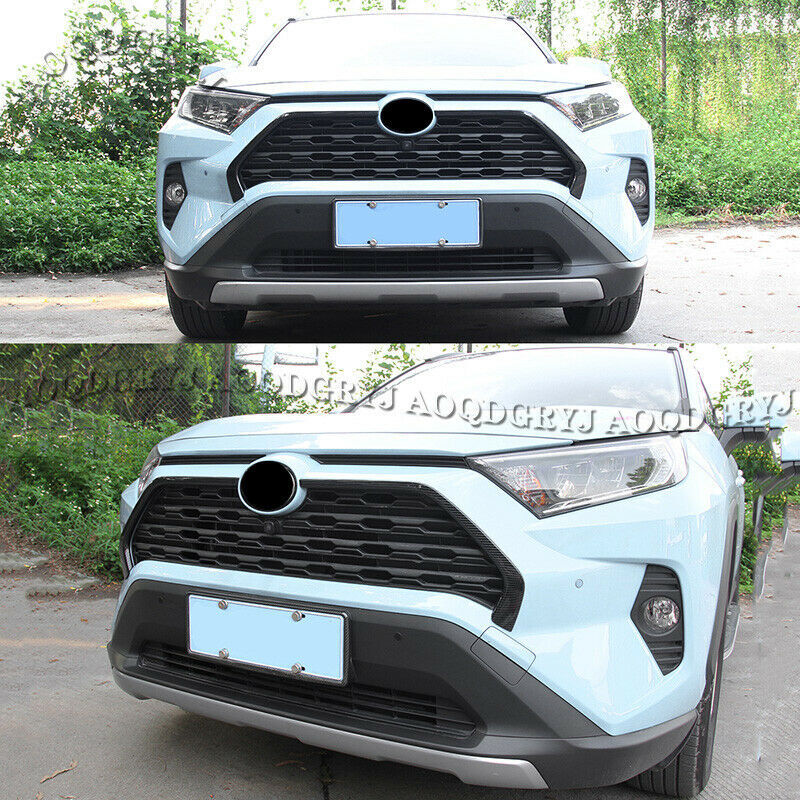for Toyota 2019-2022 RAV4 Carbon Fiber Front Grill Grille Deco Cover Trim Strips