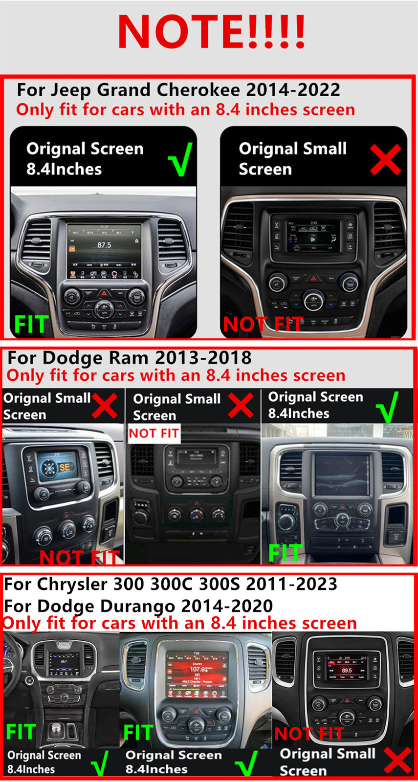 8.4 for Dodge for Charger for Challenger CarPlay Android Auto Radio Stereo NAV GPS WIFI