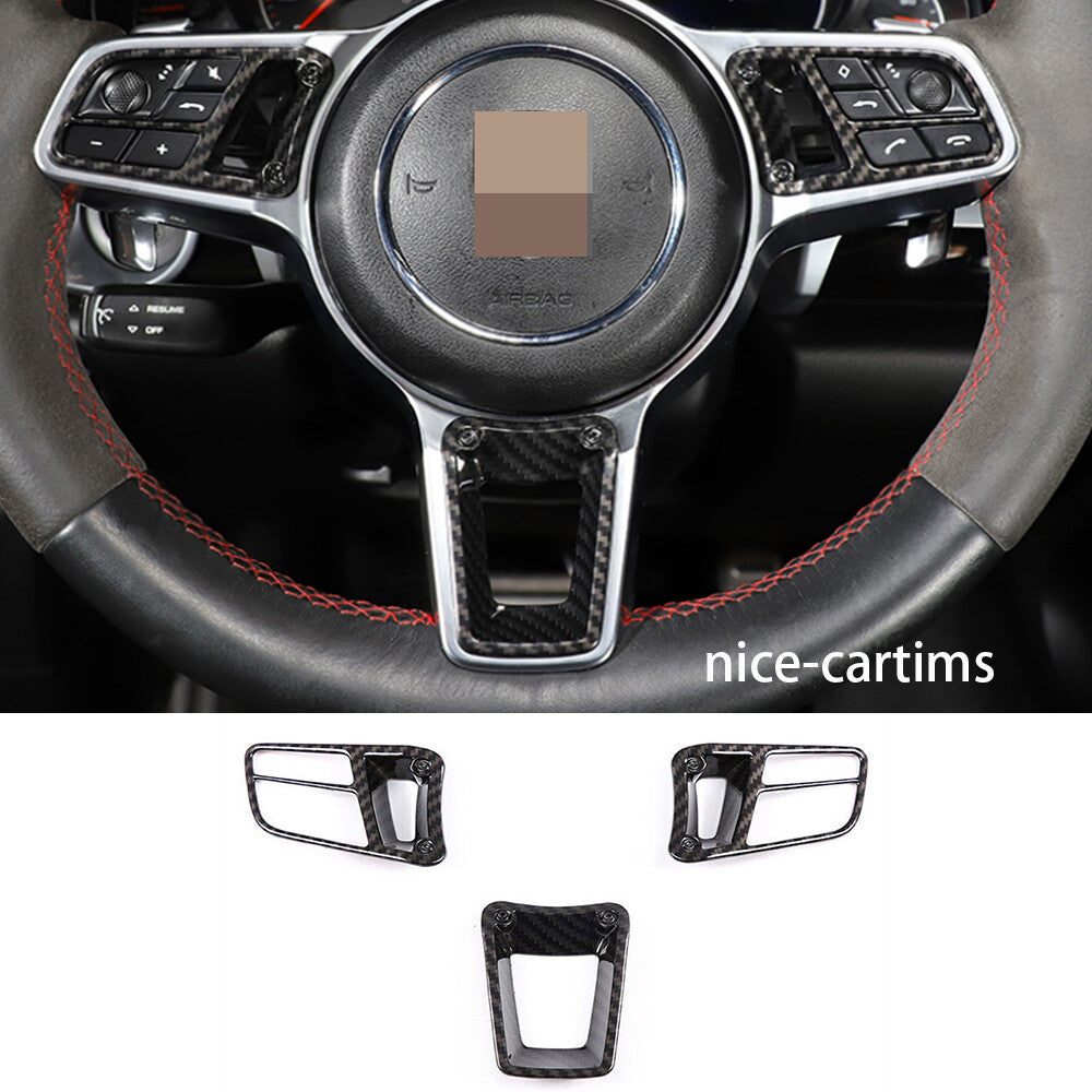 for Porsche for Panamera 2017+ for Cayenne 2018+ Steering Wheel Button Cover ABS Carbon