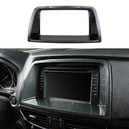 for Mazda 6 Atenza 2014-2016 Carbon Fiber Central Console Navigation Panel Trim