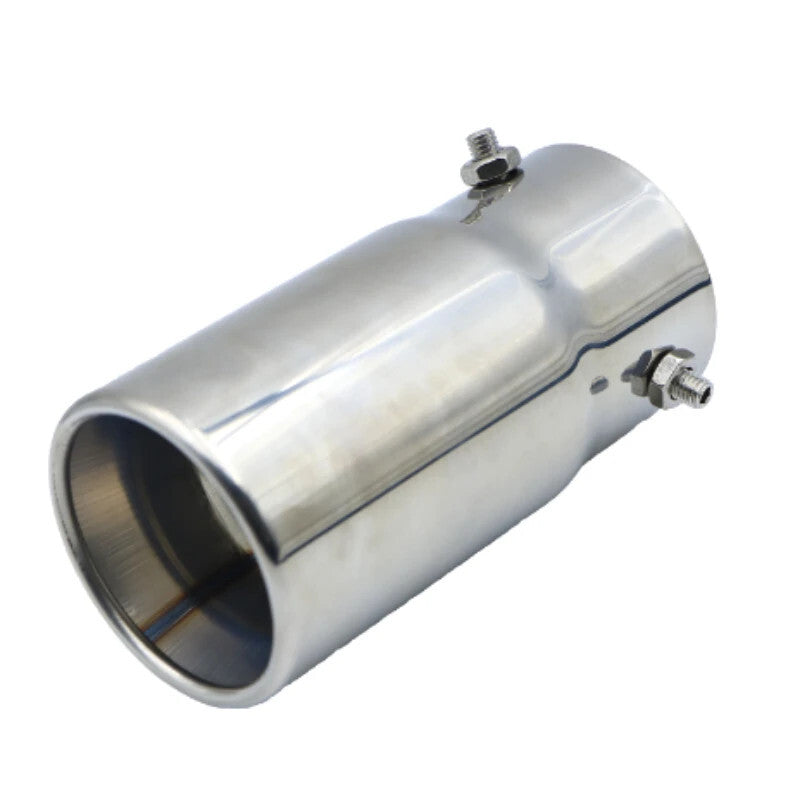 1x Universa Chrome 70mm Inlet Exhaust Tail Muffler Tip Stainless Steel Rear Pipe