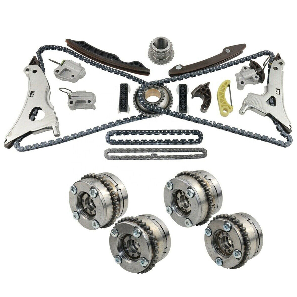 Timing Chain Kit/4X Camshaft Adjuster M276 for Mercedes W212 W221 A207 3.0T 3.5L