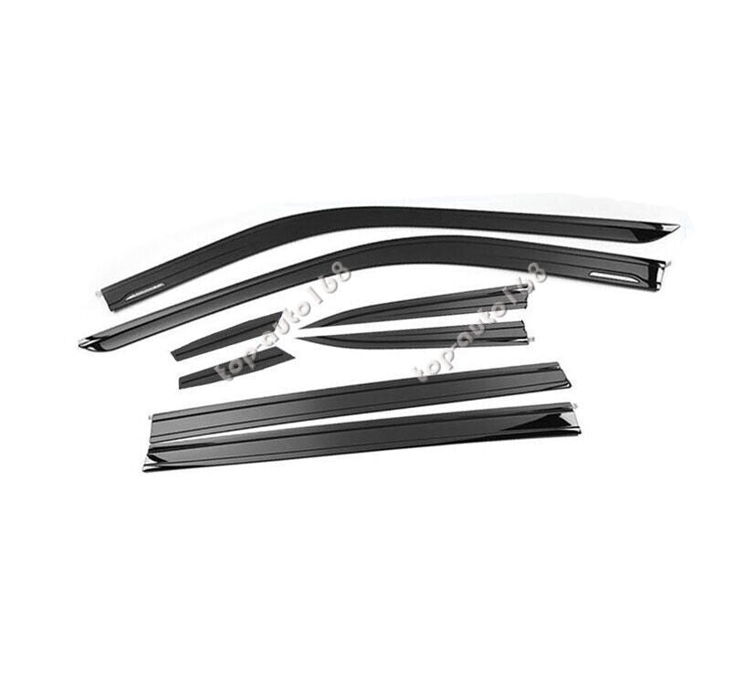 Black Window Visor Vent Shades Sun Rain Guard trim for Toyota for Sienna 2021-2024