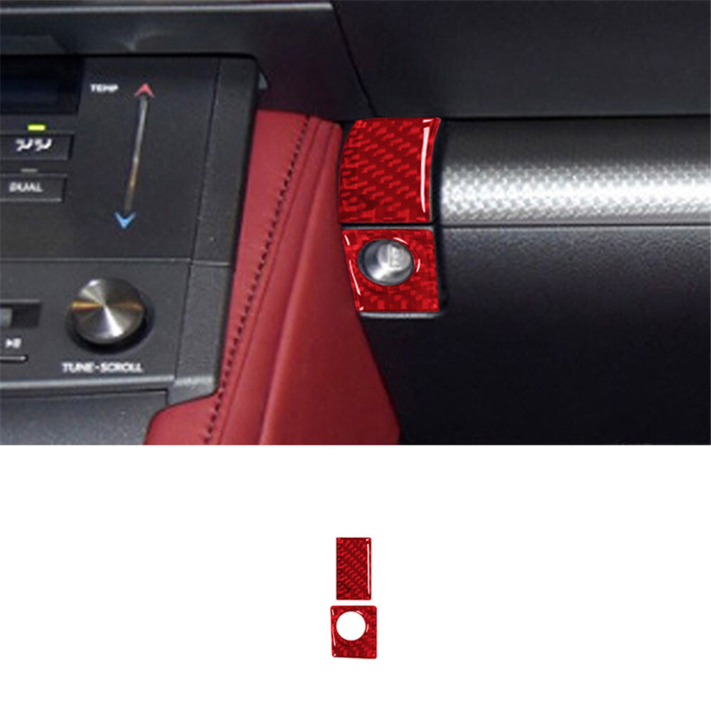 2x red carbon fiber glove compartment trim for Lexus RC300 350 200T 2015-2020