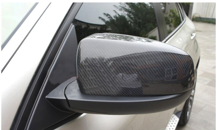 Carbon Fiber Rear Door Side Mirrors Covers Caps for BMW X5 E70 X6 E71 E72 08-14