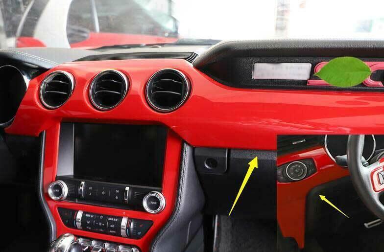 for Ford for Mustang 2015-2022 Paint Red Central Console Instrument Panel Trim 4PCS