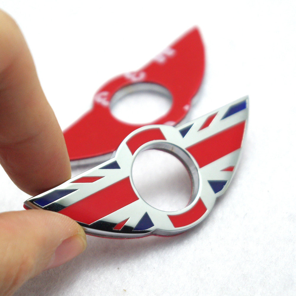 Angel Wing Union Jack DOOR LOCK KNOB PIN DECOR RING for MINI COOPER (2 DOOR)